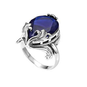 Damenring, Silber 925° , Saphirs HTS, Größen 16,0 mm - 19,5 mm Damenring, Silber 925° , Saphirs HTS, Größen 16,0 mm - 19,5 mm