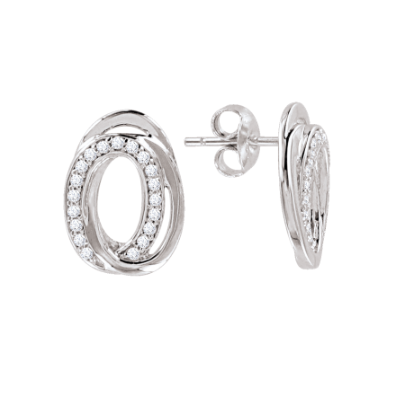 Ohrringe, Silber 925°, Zirkonia, Ohrstecker-Verschluss, 16 mm Ohrringe, Silber 925°, Zirkonia, Ohrstecker-Verschluss, 16 mm