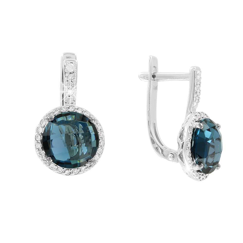 Ohrhänger Weißgold mit Brillanten und London Blue Topas Ohrhänger Weißgold mit Brillanten und London Blue Topas