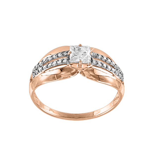 Damenring, Rot- / Weißgold 585° , Zirkonia, Größen 16,0 mm - 19,5 mm Damenring, Rot- / Weißgold 585° , Zirkonia, Größen 16,0 mm - 19,5 mm