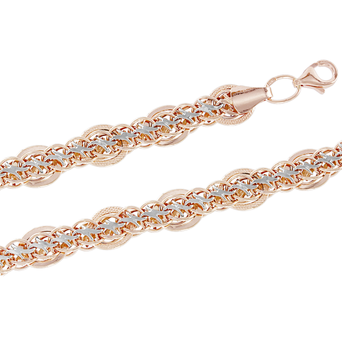Damenarmband, Rot- / Weißgold 585°, Längen 19 cm - 20 cm Damenarmband, Rot- / Weißgold 585°, Längen 19 cm - 20 cm