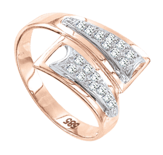 Кольцо, красное/белое золото 9242/dr 16,0mm - 19,5mm Кольцо, красное/белое золото 9242/dr 16,0mm - 19,5mm