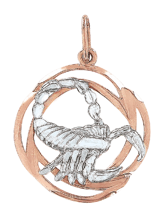 Знак зодиака Скорпион, красное / белое золото 585°, 31 мм Знак зодиака Скорпион, красное / белое золото 585°, 31 мм