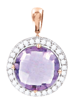 Anhänger Rotgold mit Amethyst und Zirkonia 13169/a Anhänger Rotgold mit Amethyst und Zirkonia 13169/a