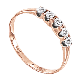 Damenring Rotgold mit Brillant 10049/dr 16,0mm - 19,5mm Damenring Rotgold mit Brillant 10049/dr 16,0mm - 19,5mm