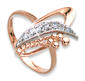 Damenring, Rot- / Weißgold 585° , Zirkonia, Größen 16,0 mm - 19,5 mm Damenring, Rot- / Weißgold 585° , Zirkonia, Größen 16,0 mm - 19,5 mm