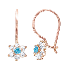 Ohrringe, Rotgold 585°, Zirkonia, französischer Verschluss, 15 mm Ohrringe, Rotgold 585°, Zirkonia, französischer Verschluss, 15 mm