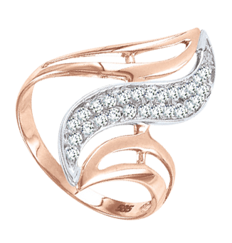 Кольцо, красное/белое золото 9364/dr 16,0mm - 19,5mm Кольцо, красное/белое золото 9364/dr 16,0mm - 19,5mm