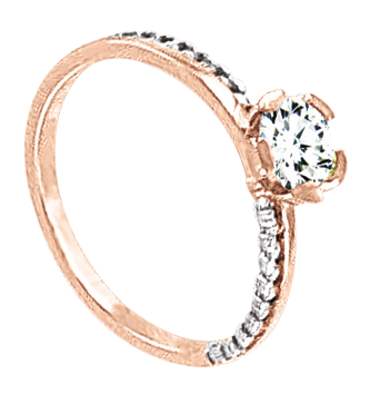 Verlobungsring,Rotgold585°, Zirkonia, Größen 16,0 mm - 19,5 mm Verlobungsring,Rotgold585°, Zirkonia, Größen 16,0 mm - 19,5 mm