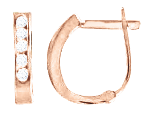 Ohrringe, Rotgold 585°, Zirkonia, englischer Verschluss, 11 mm Ohrringe, Rotgold 585°, Zirkonia, englischer Verschluss, 11 mm