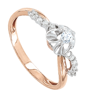 Damenring Rot-/Weißgold mit Brillant 11038/dr 16,0mm - 19,5mm Damenring Rot-/Weißgold mit Brillant 11038/dr 16,0mm - 19,5mm