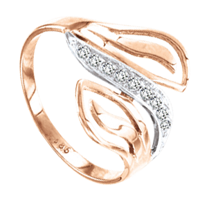 Damenring, Rot- / Weißgold 585° , Zirkonia, Größen 16,0 mm - 19,5 mm Damenring, Rot- / Weißgold 585° , Zirkonia, Größen 16,0 mm - 19,5 mm