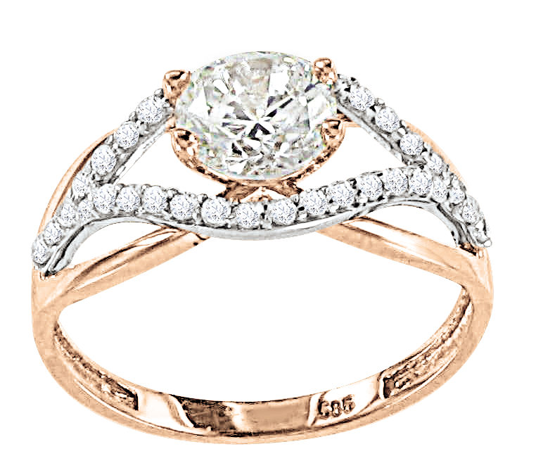 Damenring aus Rot-/Weißgold 07168541 16,0mm - 19,5mm Damenring aus Rot-/Weißgold 07168541 16,0mm - 19,5mm