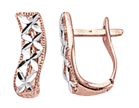 Ohrringe, Rotgold 585°, Ohne Einsatz, englischer Verschluss, 15 mm Ohrringe, Rotgold 585°, Ohne Einsatz, englischer Verschluss, 15 mm