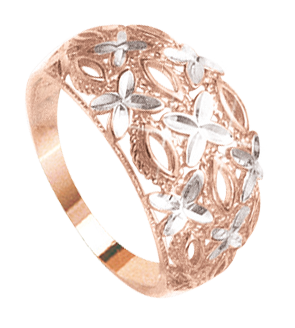 Damenring, Rot- / Weißgold 585° , Größen 16,0 mm - 19,5 mm Damenring, Rot- / Weißgold 585° , Größen 16,0 mm - 19,5 mm