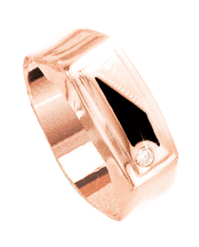 Herrenring Rotgold mit Zirkonia 8075/hr 19,0mm - 23,0mm Herrenring Rotgold mit Zirkonia 8075/hr 19,0mm - 23,0mm