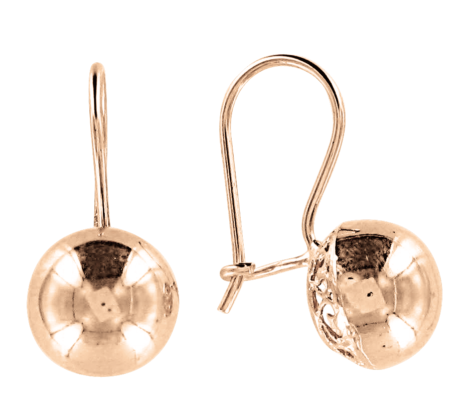 Ohrringe, Rotgold 585°, Ohne Einsatz, französischer Verschluss, 20 mm Ohrringe, Rotgold 585°, Ohne Einsatz, französischer Verschluss, 20 mm