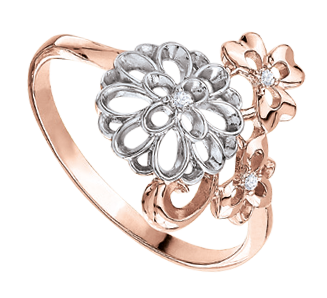 Damenring Rot-/Weißgold mit Zirkonia 11170/dr 16,0mm - 19,5mm Damenring Rot-/Weißgold mit Zirkonia 11170/dr 16,0mm - 19,5mm