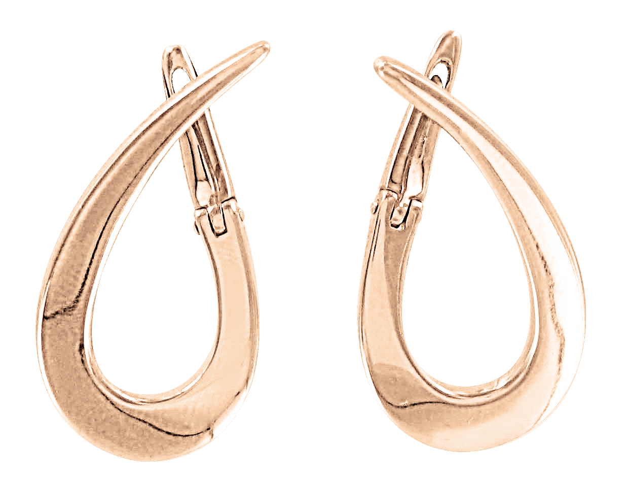Ohrringe, Rotgold 585°, Ohne Einsatz, englischer Verschluss, 30 mm Ohrringe, Rotgold 585°, Ohne Einsatz, englischer Verschluss, 30 mm