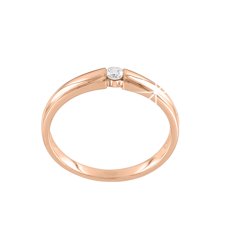 Verlobungsring,Rotgold585°, Brillant, Größen 16,0 mm - 19,5 mm Verlobungsring,Rotgold585°, Brillant, Größen 16,0 mm - 19,5 mm